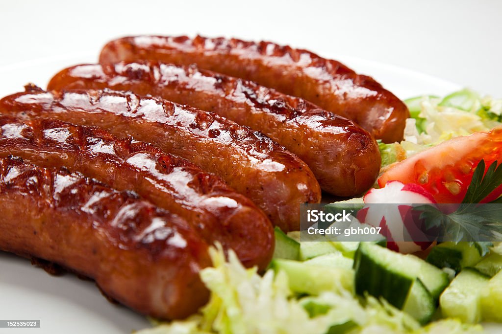 Salsicce alla griglia - Foto stock royalty-free di Alimentazione sana