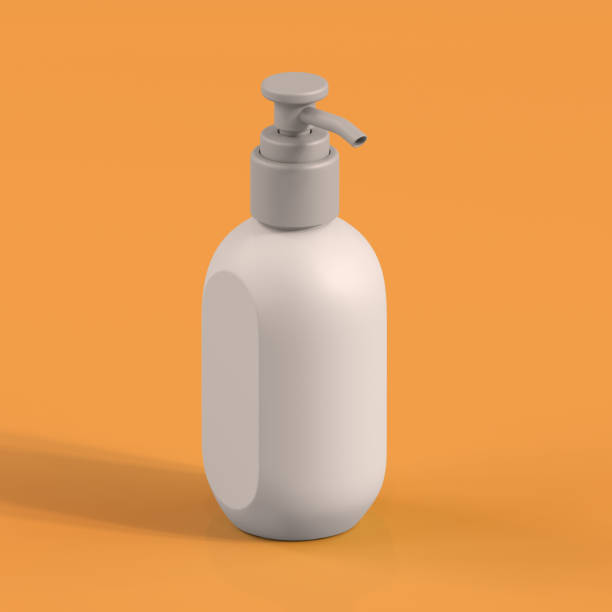 istock Monochrome Bottle on Orange Background, 3d Rendering 1525350792