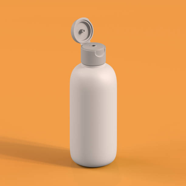 istock Monochrome Bottle on Orange Background, 3d Rendering 1525351305