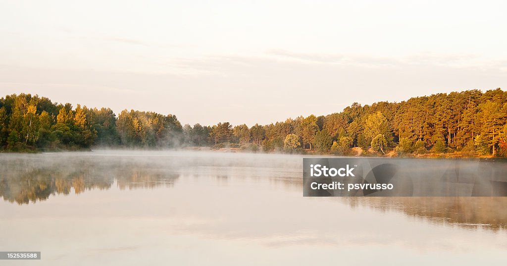 Névoa no lago - Foto de stock de Azul royalty-free