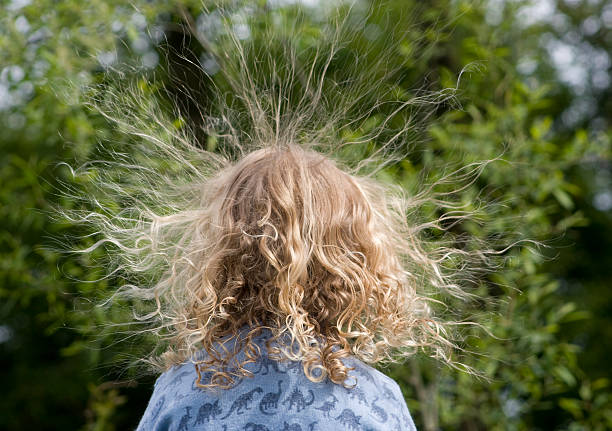 arrière de la tête-static cheveux - bouclette de cheveux photos et images de collection