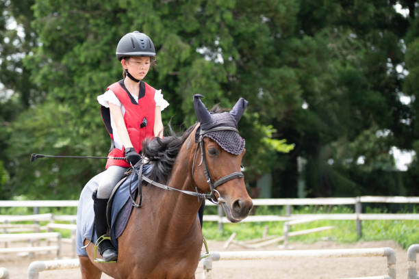 istock Girl learning to ride a horse 1525359916