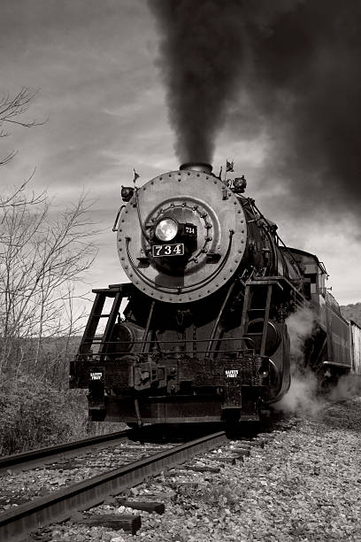 para & węgla pociąg - locomotive steam train train snow zdjęcia i obrazy z banku zdjęć