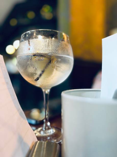 istock Gooseberry flavoured gin with lemonade and ice in a gin glass 1525362994