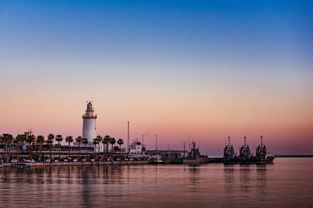 istock Malaga harbour in a summer sunset 1525365359