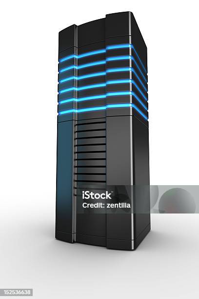 Rack De Servidor Em Fundo Branco - Fotografias de stock e mais imagens de Azul - Azul, Clip Art, Computador