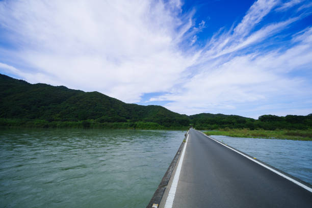 Shimanto river bridge and scenery