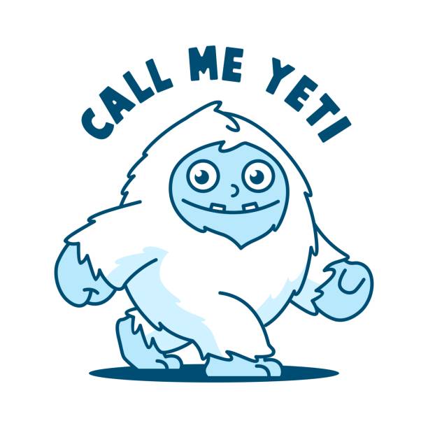 yeti cute cartoon character design - yeti stock illustrations