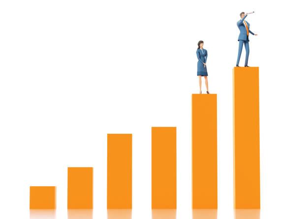 istock Businessman trying to climb up to growth chart. 3D rendering illustration 1525380681