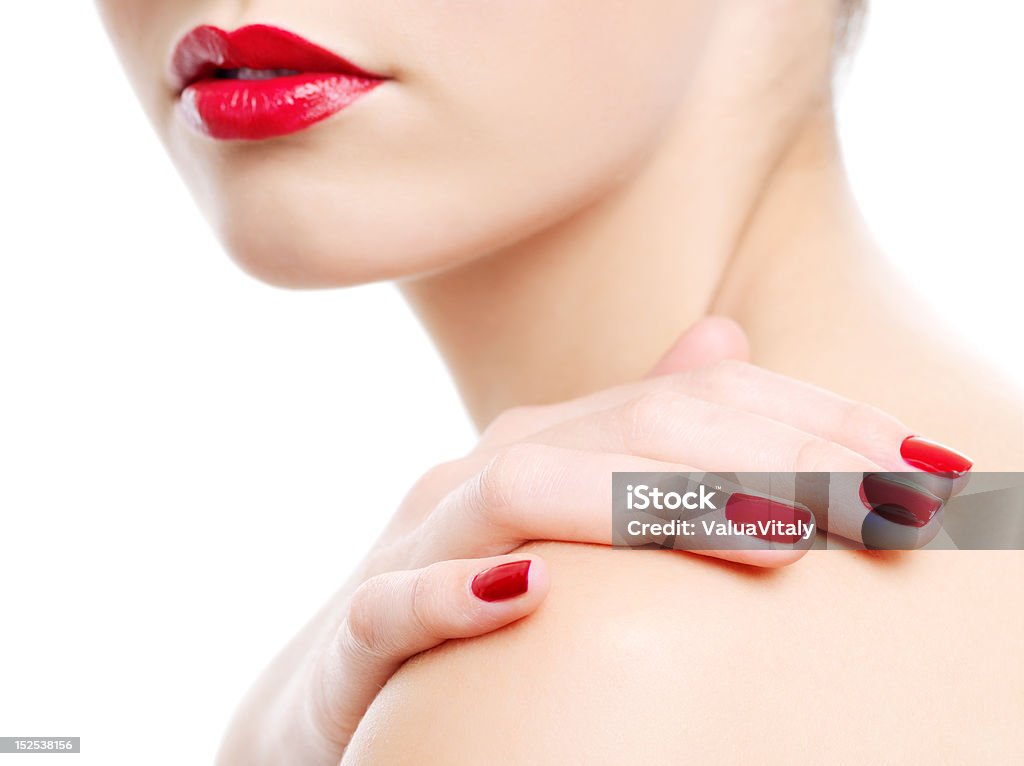 photo d'une magnifique femme lèvres rouge - Photo de Flouté libre de droits