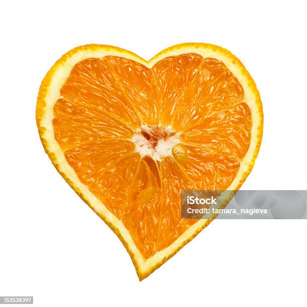 Orange Heart Stock Photo - Download Image Now - Cut Out, Drink, Food