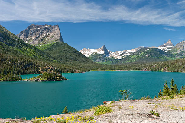 istock Sun Point on St, Mary Lake 152539081