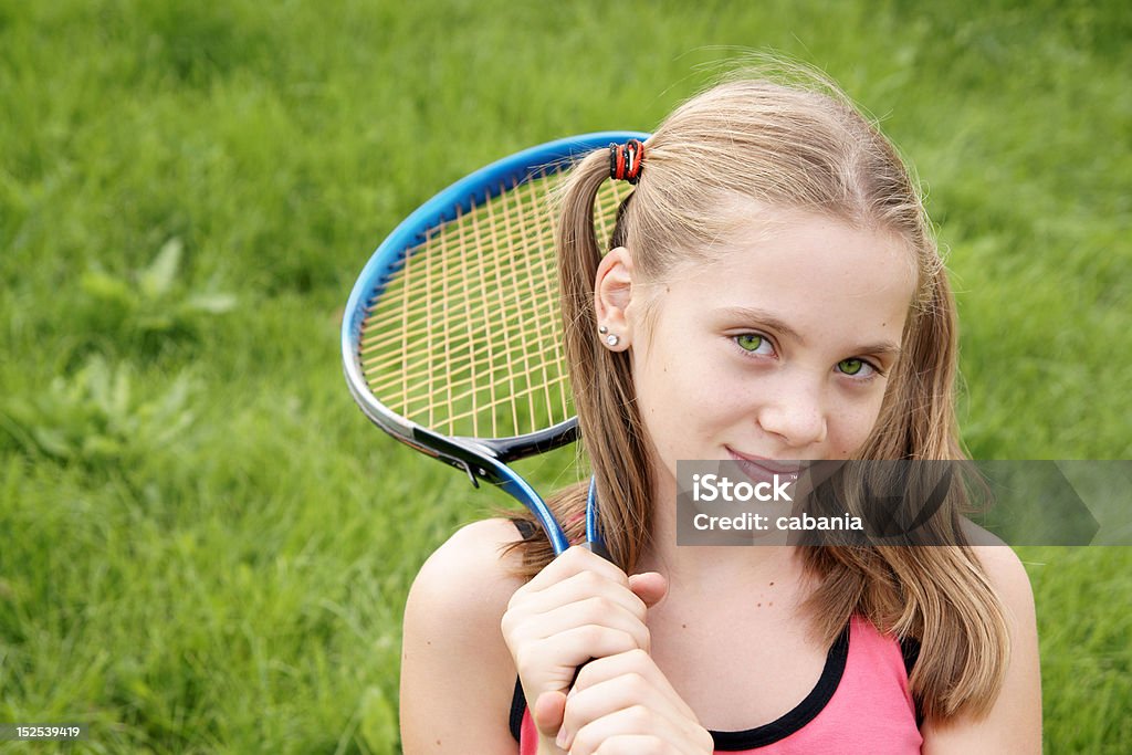 Menina com Raquete de Ténis - Royalty-free 14-15 Anos Foto de stock