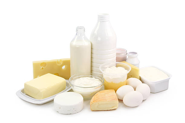 istock Arrangement of milk, eggs, and other dairy items 152539492