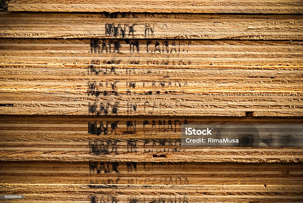 Wooden Blocks Wooden blocks with black written print that writes Made In Canada Black Color Stock Photo