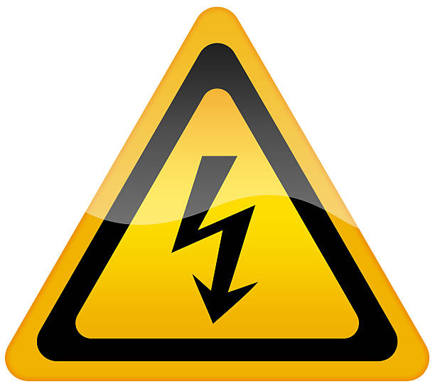 High voltage sign isolated over white
