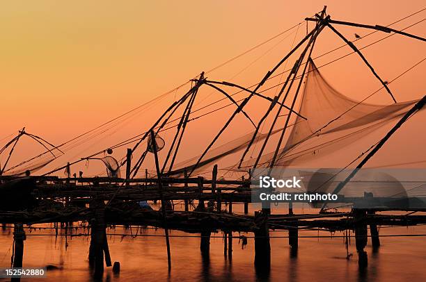 India Cochin Stock Photo - Download Image Now - Ancient, Chinese Fishing Net, Cloud - Sky