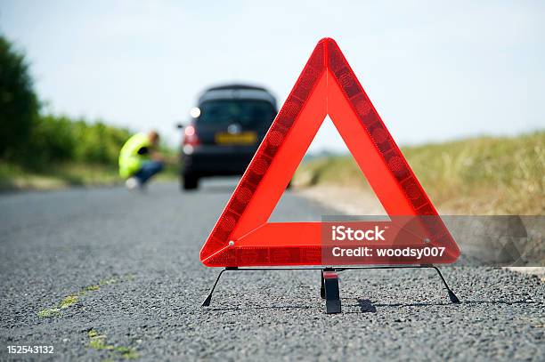 Red Warning Triangle Stock Photo - Download Image Now - Misfortune, Multiple Lane Highway, Recovery