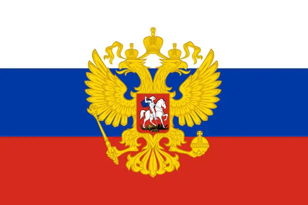 Vector illustration of Vector graphic of Russian President flag