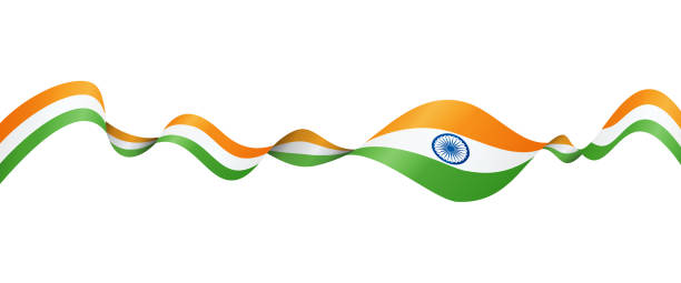 istock Flag of India - vector waving ribbon banner. Isolated on white background 1525435439