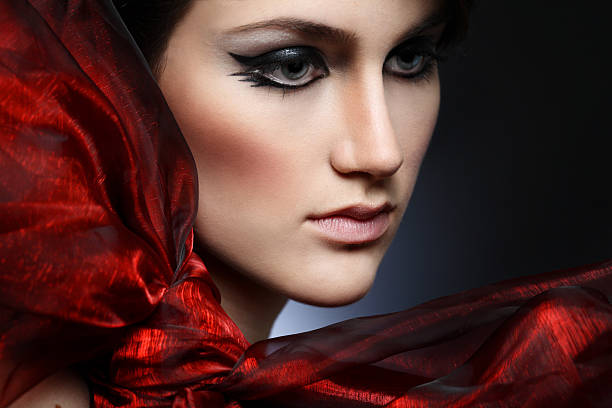 istock Beauty-Makeup shot with red silk smoky eyes 152543592