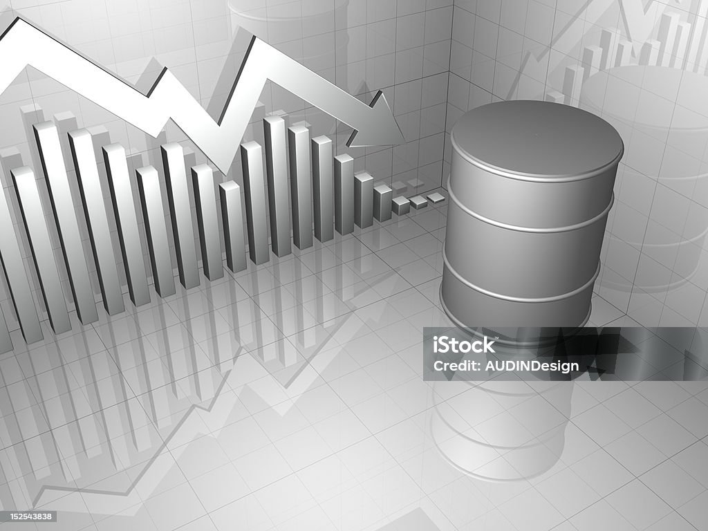 株式市場のグラフにドラム缶ニュートラルなカラー - 3Dのロイヤリティフリーストックフォト