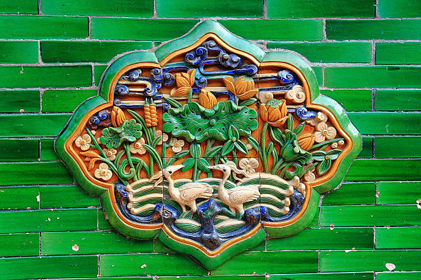 istock Crane Ceramic Relief in Forbidden City 152544083