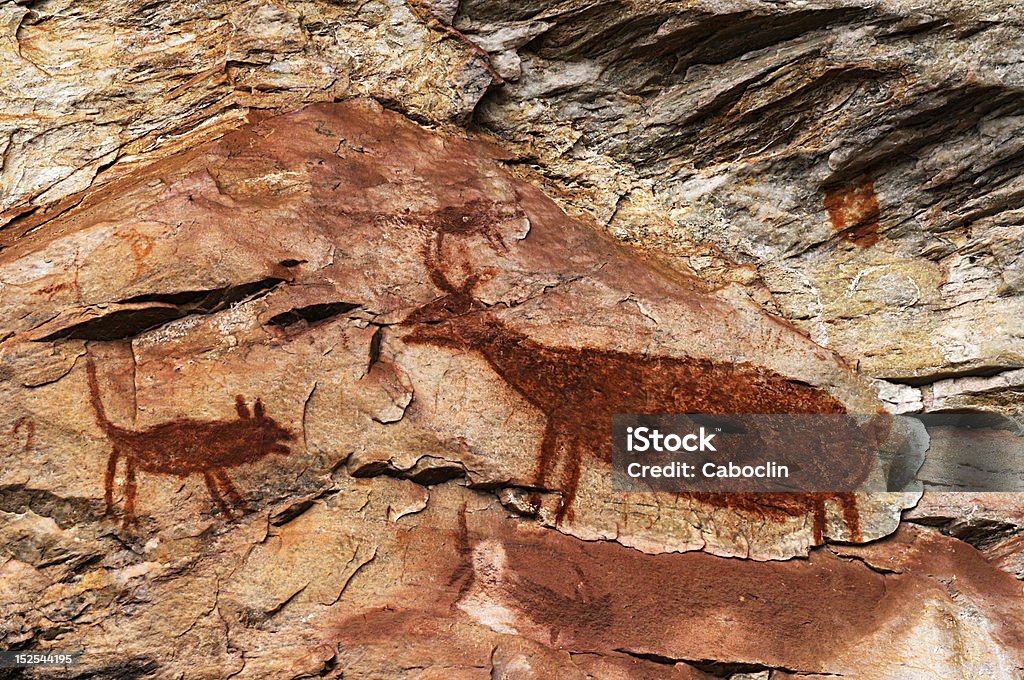 Felszeichnung oder Höhlenmalerei - Lizenzfrei Höhlenmalerei Stock-Foto