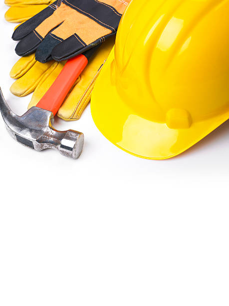 istock HardHat Hammer And Leather Gloves 152544699