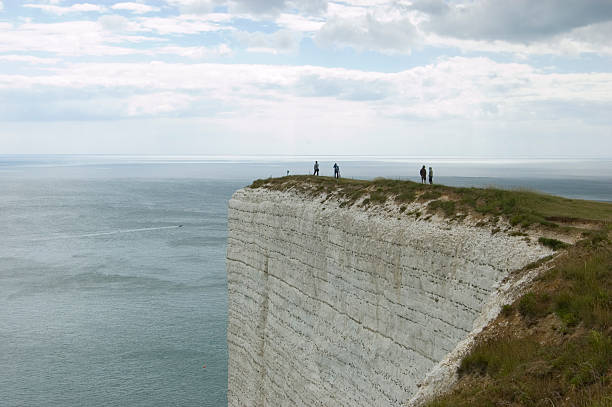 View of the famous white cliffs of Dover, Kent, England, UK, seen from the sea