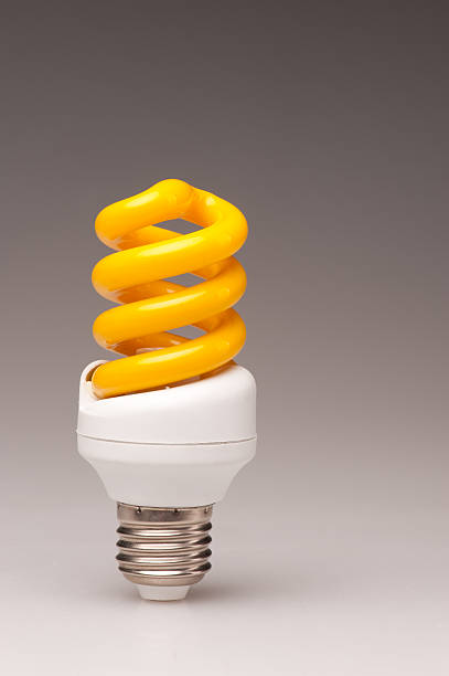 istock Yellow spiral upright lamp 152547260