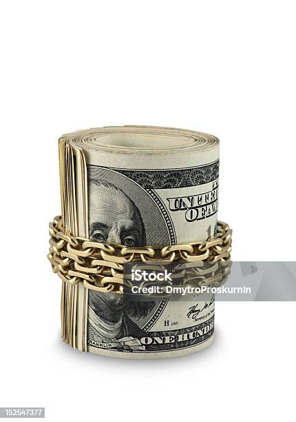 Dólar Rollo De Foto de stock y más banco de imágenes de Benjamín Franklin - Benjamín Franklin, Blanco - Color, Cadena de Oro