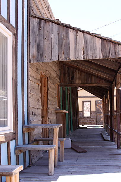 istock Wooden deck outside a very old house 152548049