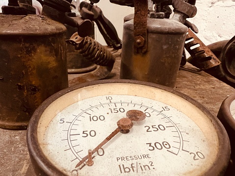 Antique pressure gauge