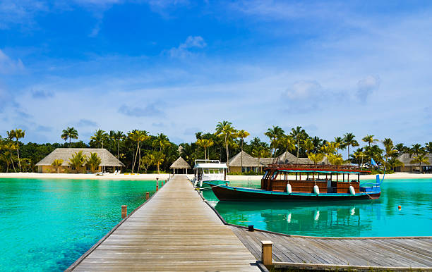 istock Boat moored at tropical island 152548672