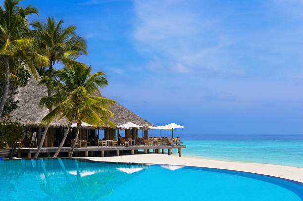 istock Cafe and pool on a tropical beach 152548673