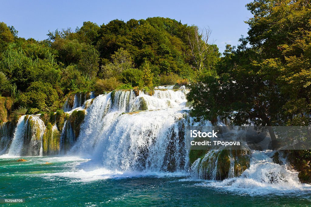 Waterfall in Croatia Waterfall in Croatia -  nature travel background Croatia Stock Photo