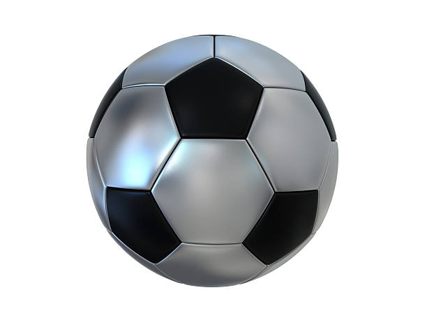 istock 3D Silver Soccer ball on white background 152548780