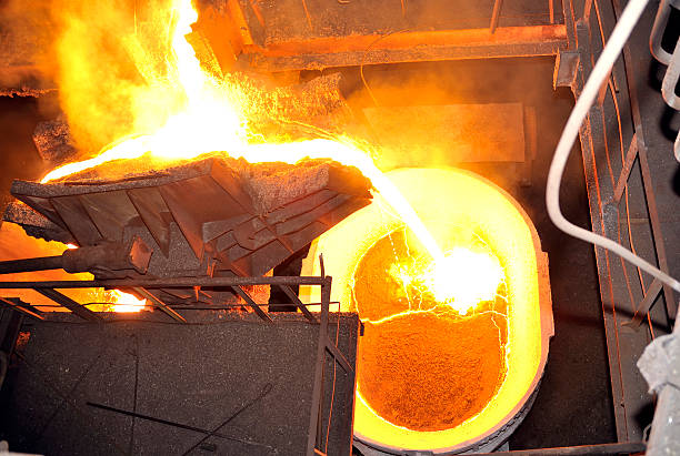 istock Molten hot steel pouring. 152549354