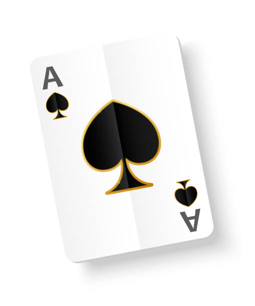 istock Ace of spades card on a white background 1525516253