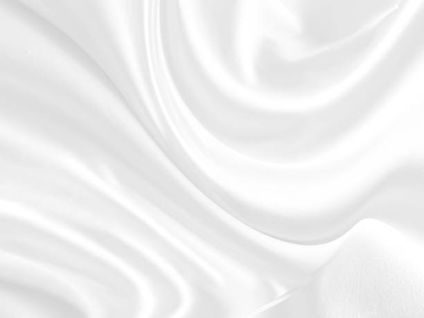 istock Clean woven beautiful silky soft fabric white abstract smooth curve shape decorative fashion textile background 1525540007