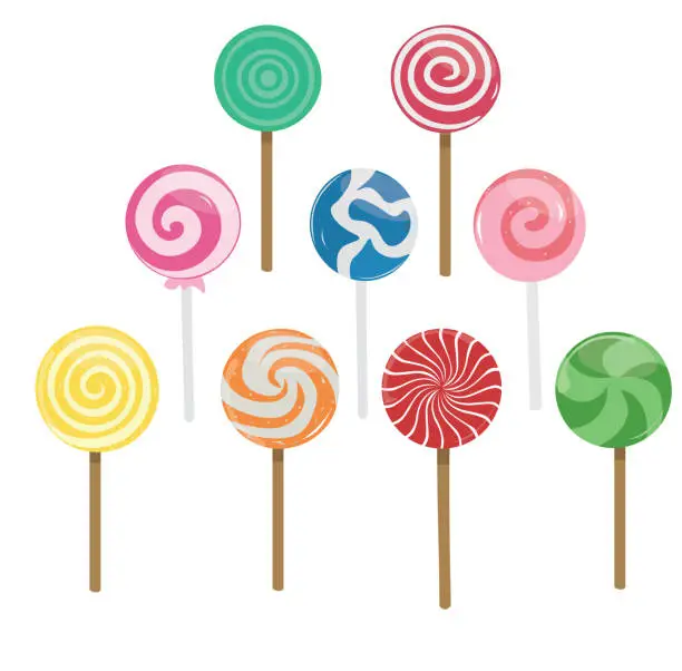 Vector illustration of Sweet lollipop vector se