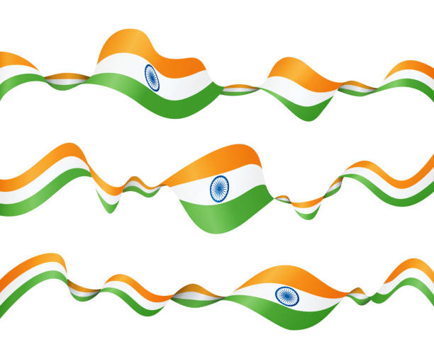 istock Flag of India - vector waving ribbon banner set. Isolated on white background 1525604368
