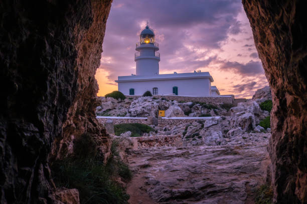 istock Beautiful sunset at Cavallerie Lighthouse. Menorca, Spain 1525711328