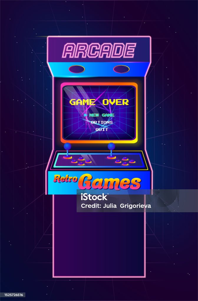 Game Machine Color Retro Arcade Game Machine Stock Illustration - Download Image Now ...
