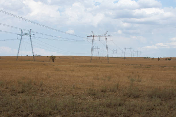 metal structures of poles for high-voltage wires