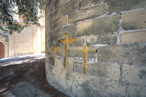 Crosses on the North-Western Bastion at Iglesia de la Villa Church former Montefrio Castle - Montefrio, Andalusia, Spain