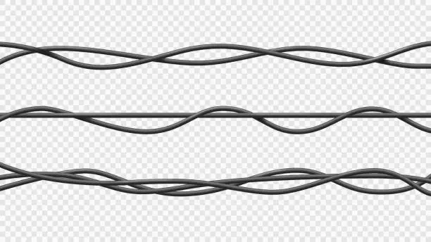 Vector illustration of Realistic Electrical Cable, Flexible Insulated Electric Copper Wires