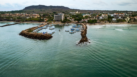 Punta de Mita, tourist destination, showing the town and its beaches of Bahía de Banderas and Puerto Vallarta