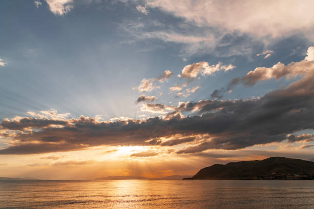 istock Beautiful sunset over  the lake an mountains 1526021420